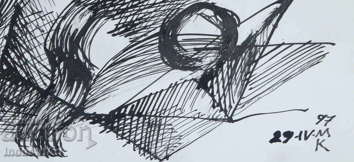 Modern art ink abstract composition - 5