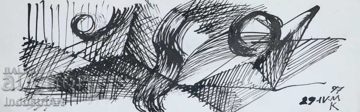 Modern art ink abstract composition