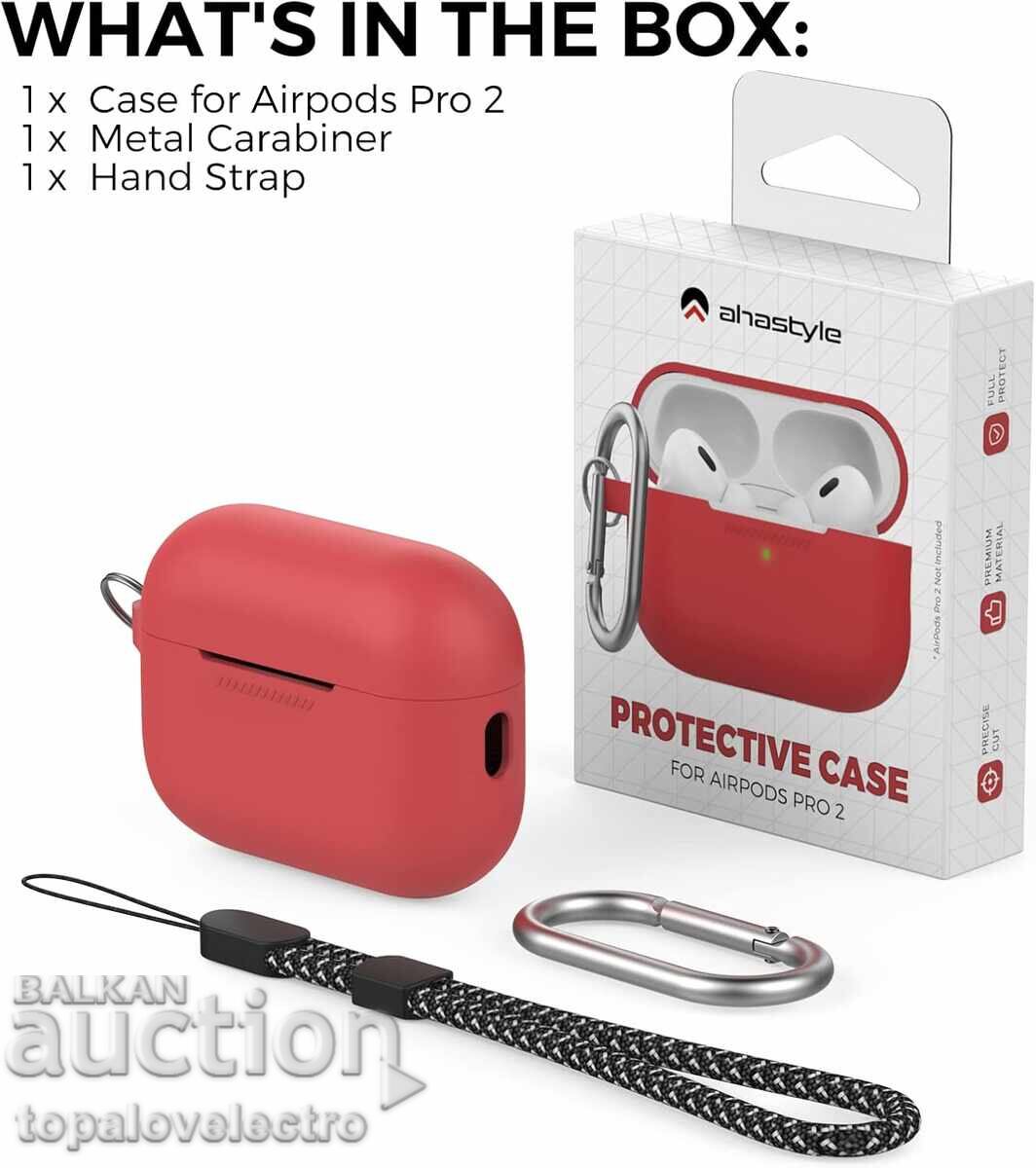 ΚΑΙΝΟΥΡΙΟ! Σιλικονούχα θήκη για AirPods Pro 2, με καραμπίνερ και λουράκι χειρός με τιμή 11.00 BGN | € 5.62