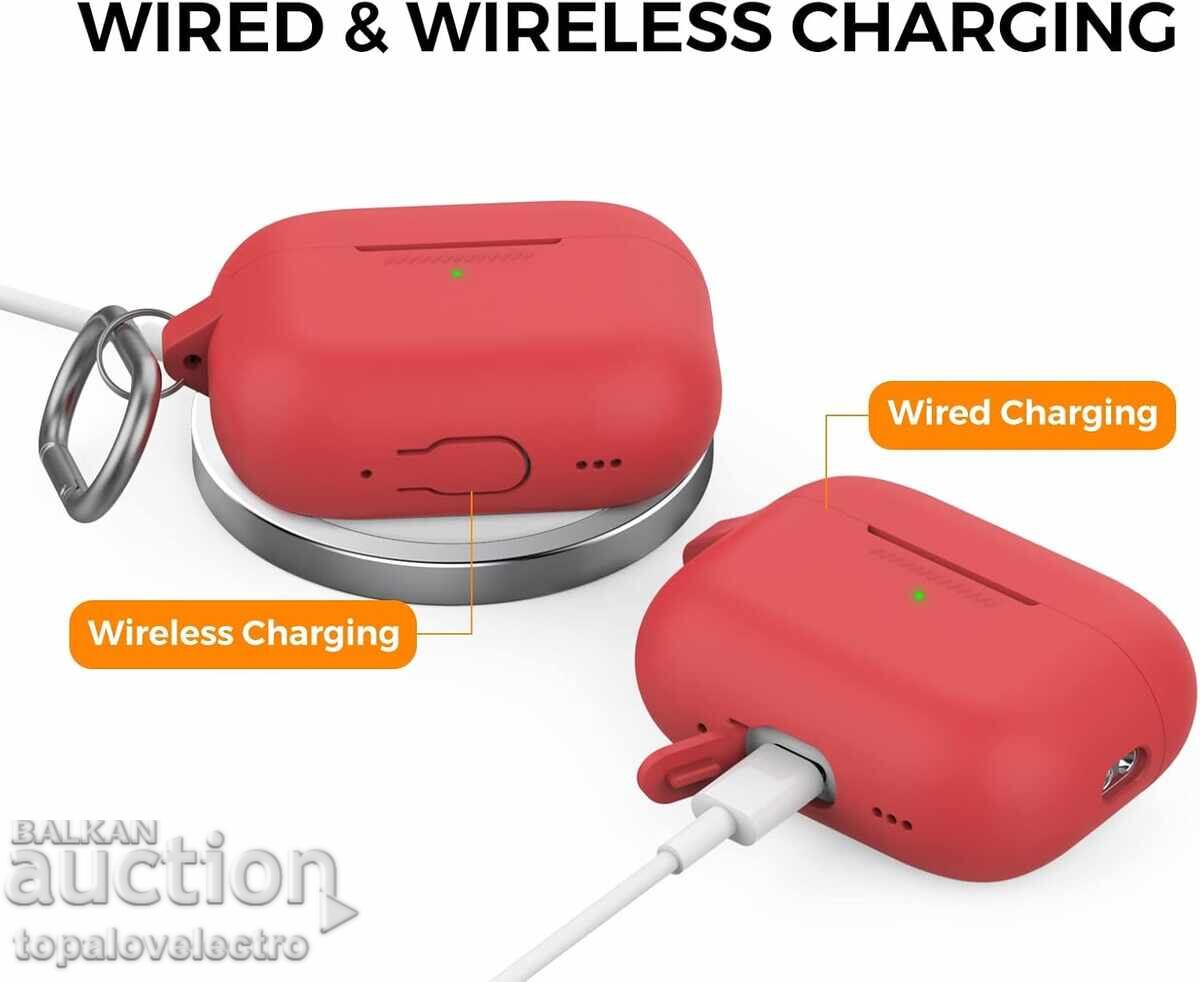 Παράδοση ΚΑΙΝΟΥΡΙΟ! Σιλικονούχα θήκη για AirPods Pro 2, με καραμπίνερ και λουράκι χειρός