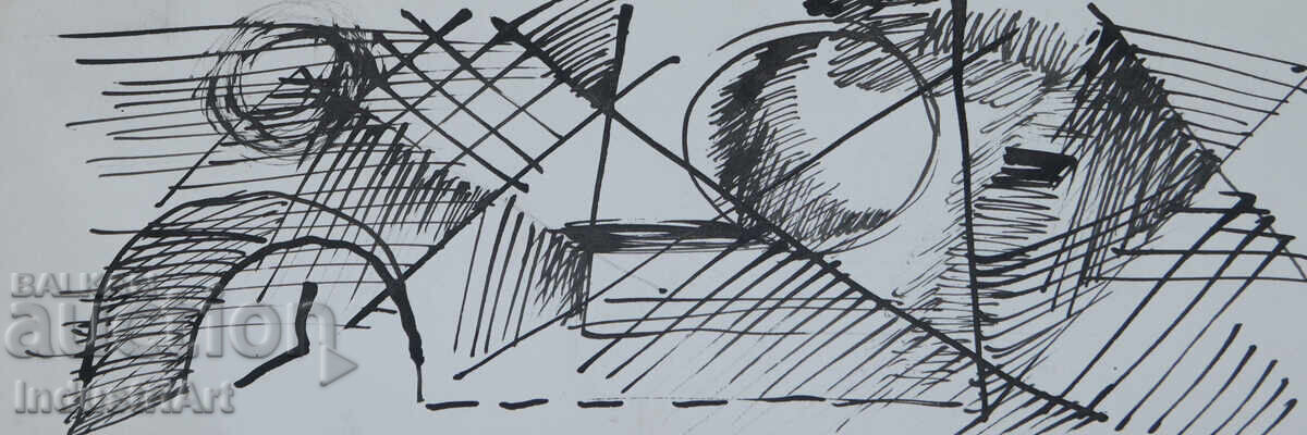 Παράδοση Σύγχρονη τέχνη μελάνι αφηρημένη σύνθεση