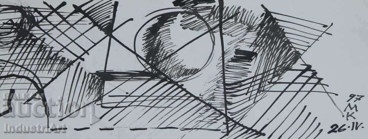 Σύγχρονη τέχνη μελάνι αφηρημένη σύνθεση - 5