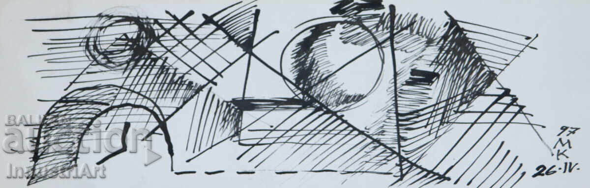 Σύγχρονη τέχνη μελάνι αφηρημένη σύνθεση