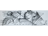 Artă modernă tuș compoziție abstractă