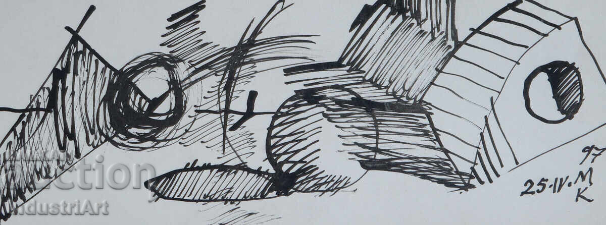 Abstract Art Ink Drawing Composition with price 100.00 BGN | € 51.13