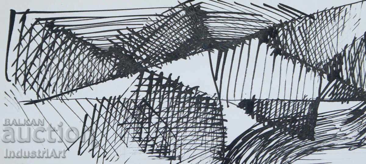 Παράδοση Αφηρημένη τέχνη σχέδιο με μελάνι σύνθεση