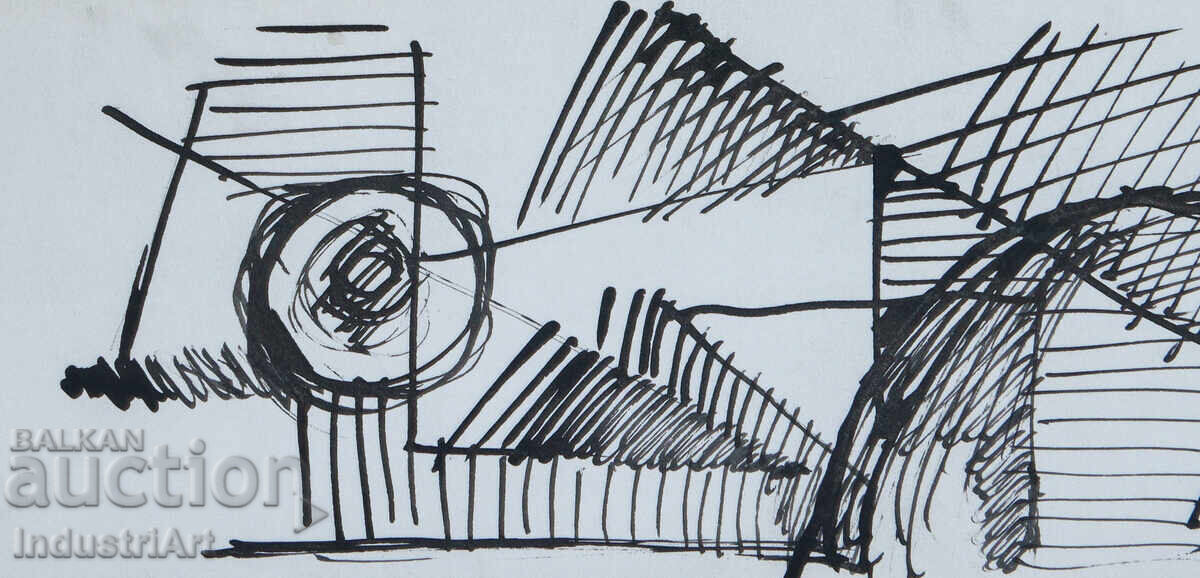 Livrarea Desen de artă abstractă, compoziție cu tuș Livrarea Desen de artă abstractă, compoziție cu tuș