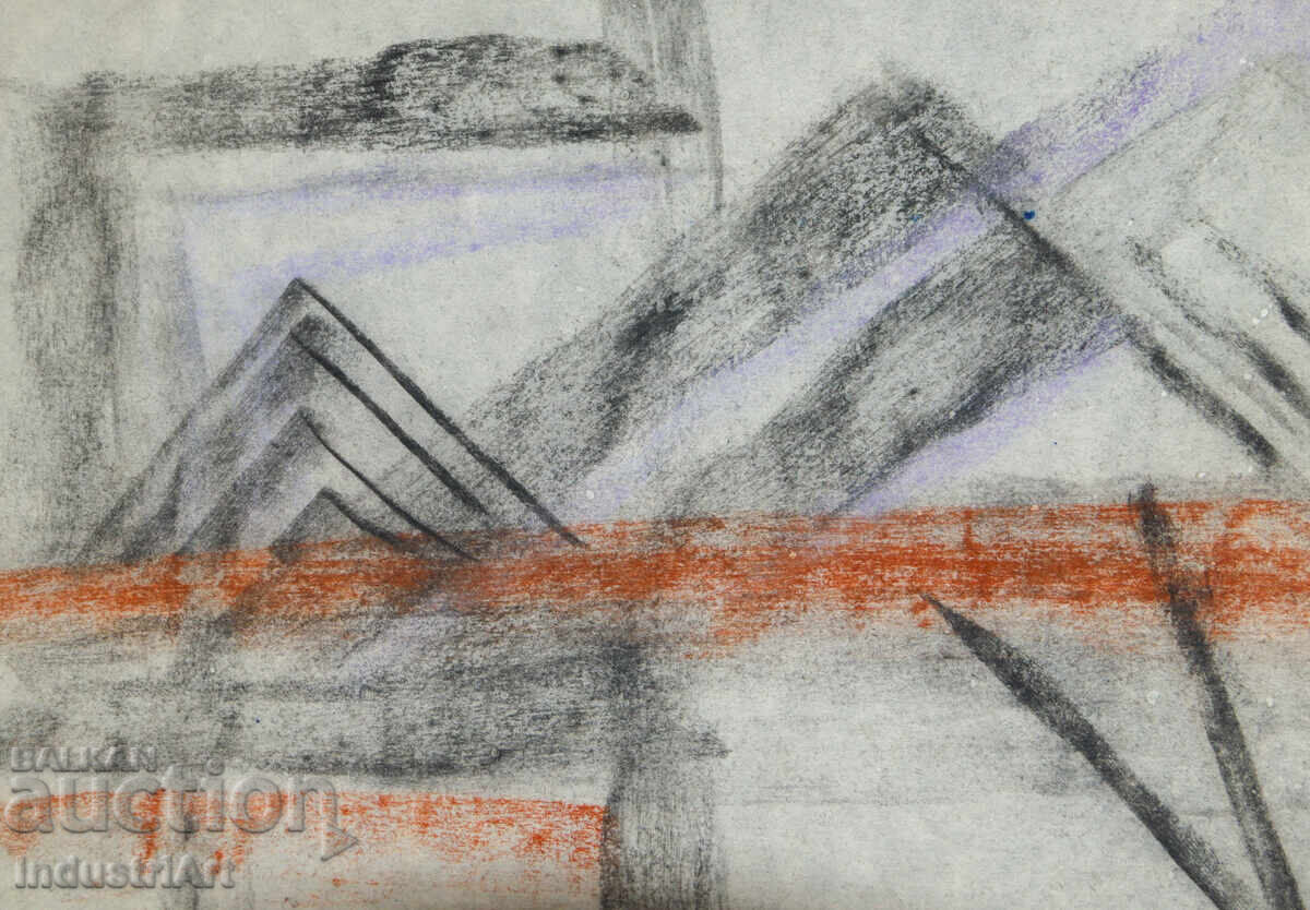 Delivery of Abstract art pastel drawing composition