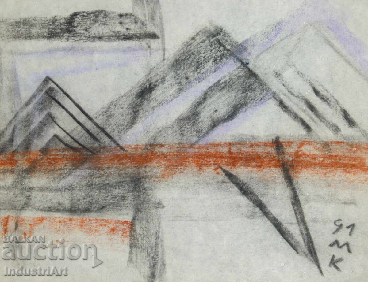 Abstract art pastel drawing composition - 5