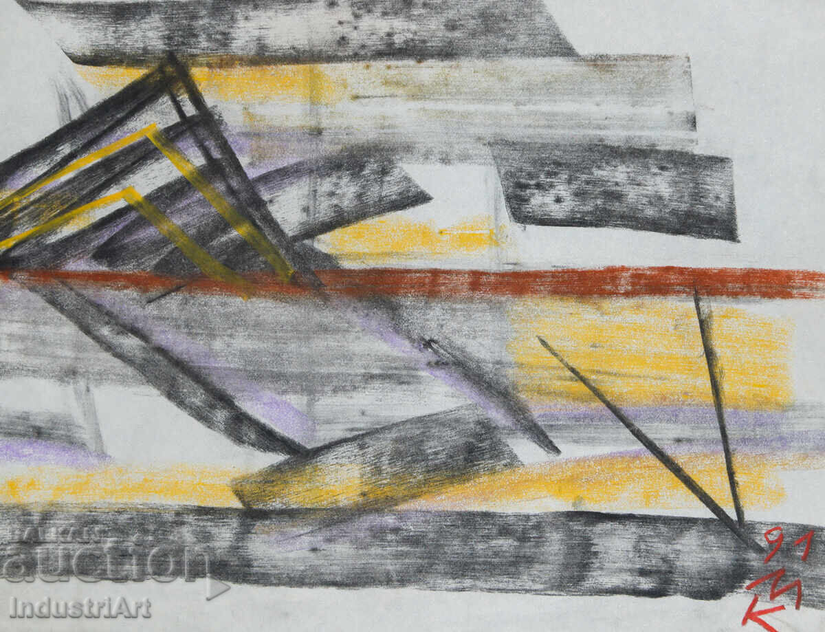Delivery of Modern art drawing pastel abstract composition