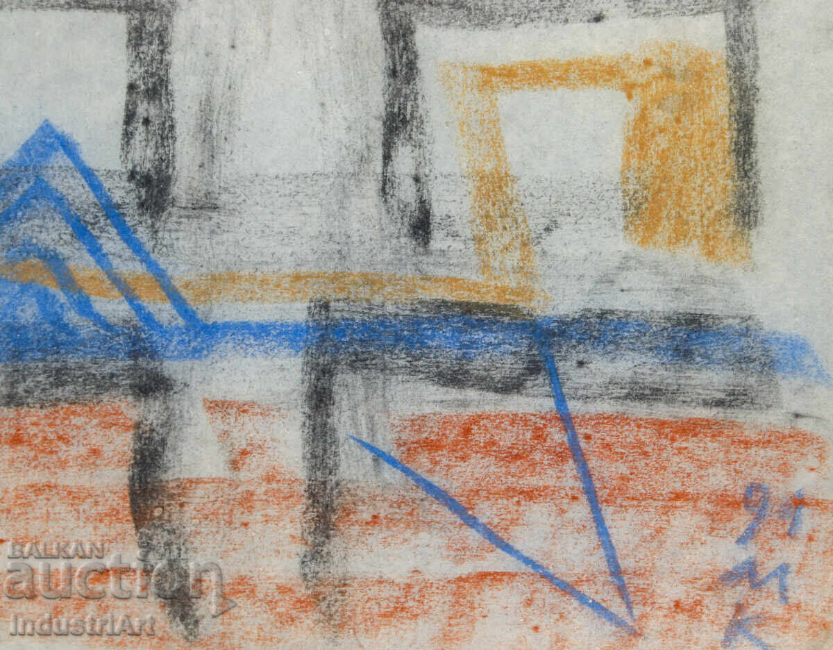 Модерно изкуство рисунка пастел абстрактна композиция - 5