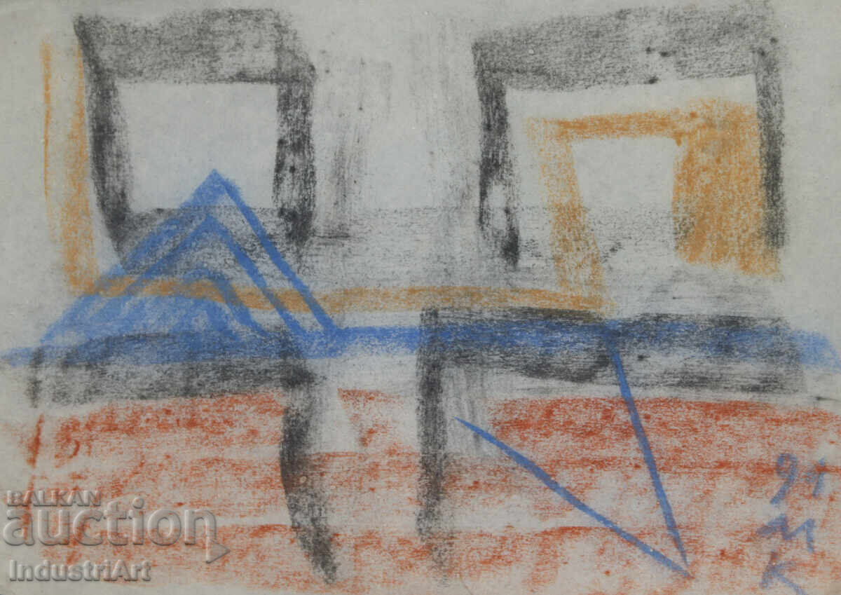 Модерно изкуство рисунка пастел абстрактна композиция