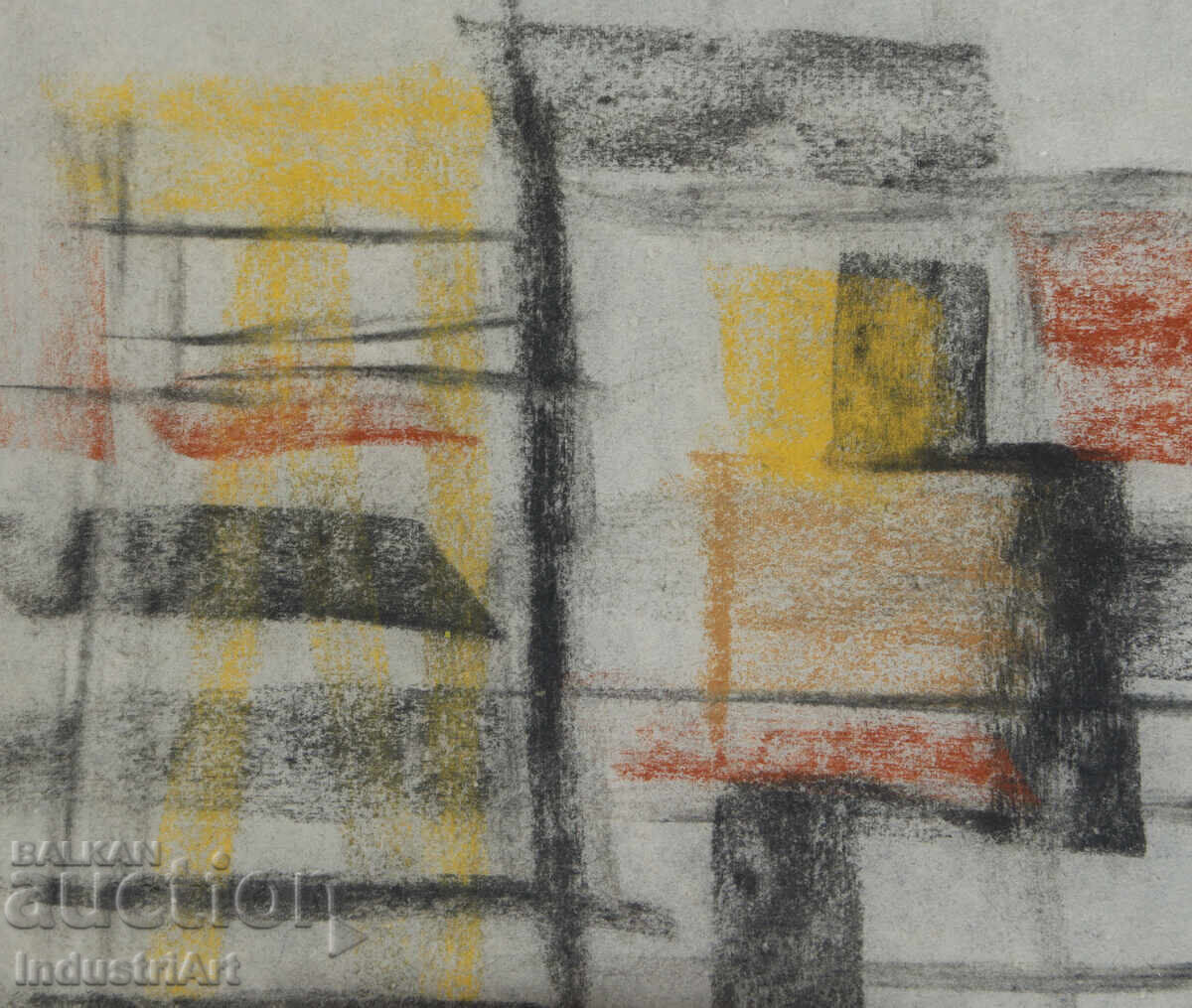 Delivery of Contemporary art drawing pastel abstract composition