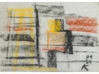 Artă contemporană desen pastel compoziție abstractă