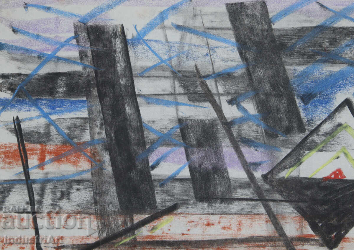 Παράδοση Σύγχρονη τέχνη σχέδιο παστέλ αφηρημένη σύνθεση