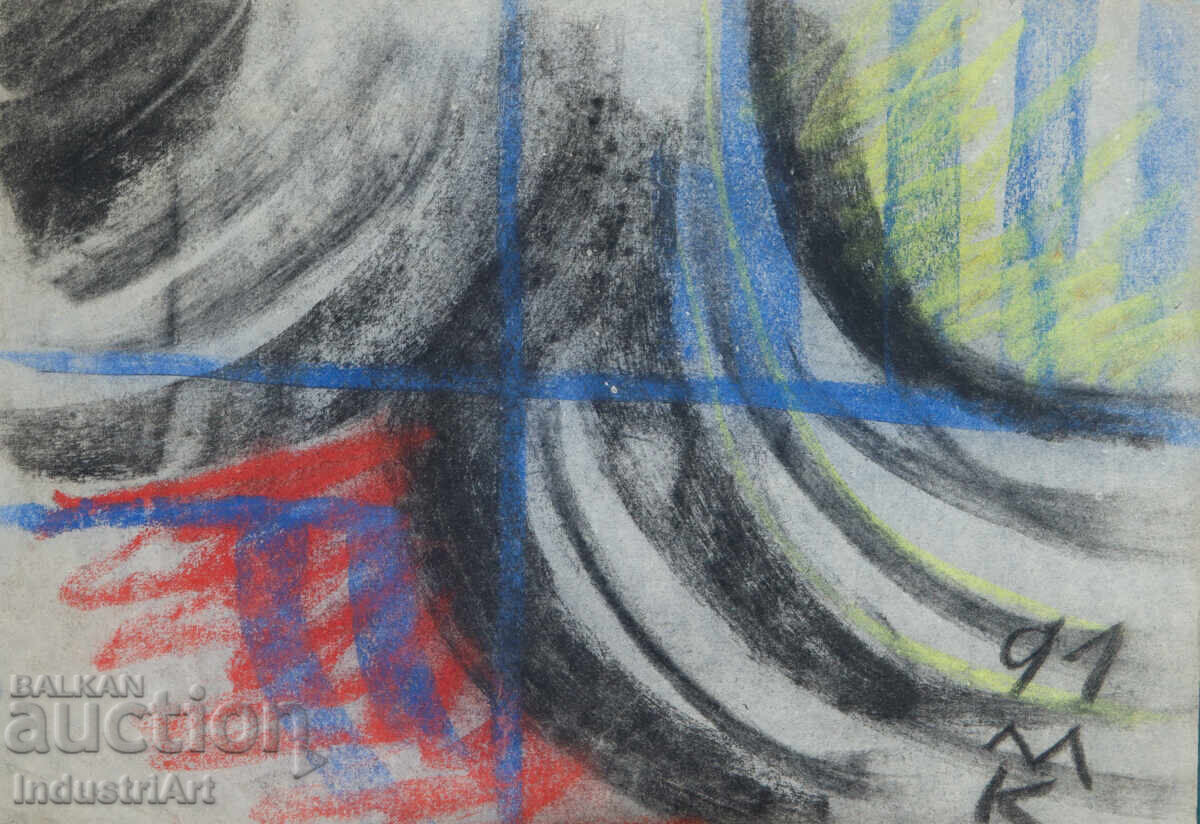 Licitație Artă contemporană desen pastel compoziție abstractă Licitație Artă contemporană desen pastel compoziție abstractă