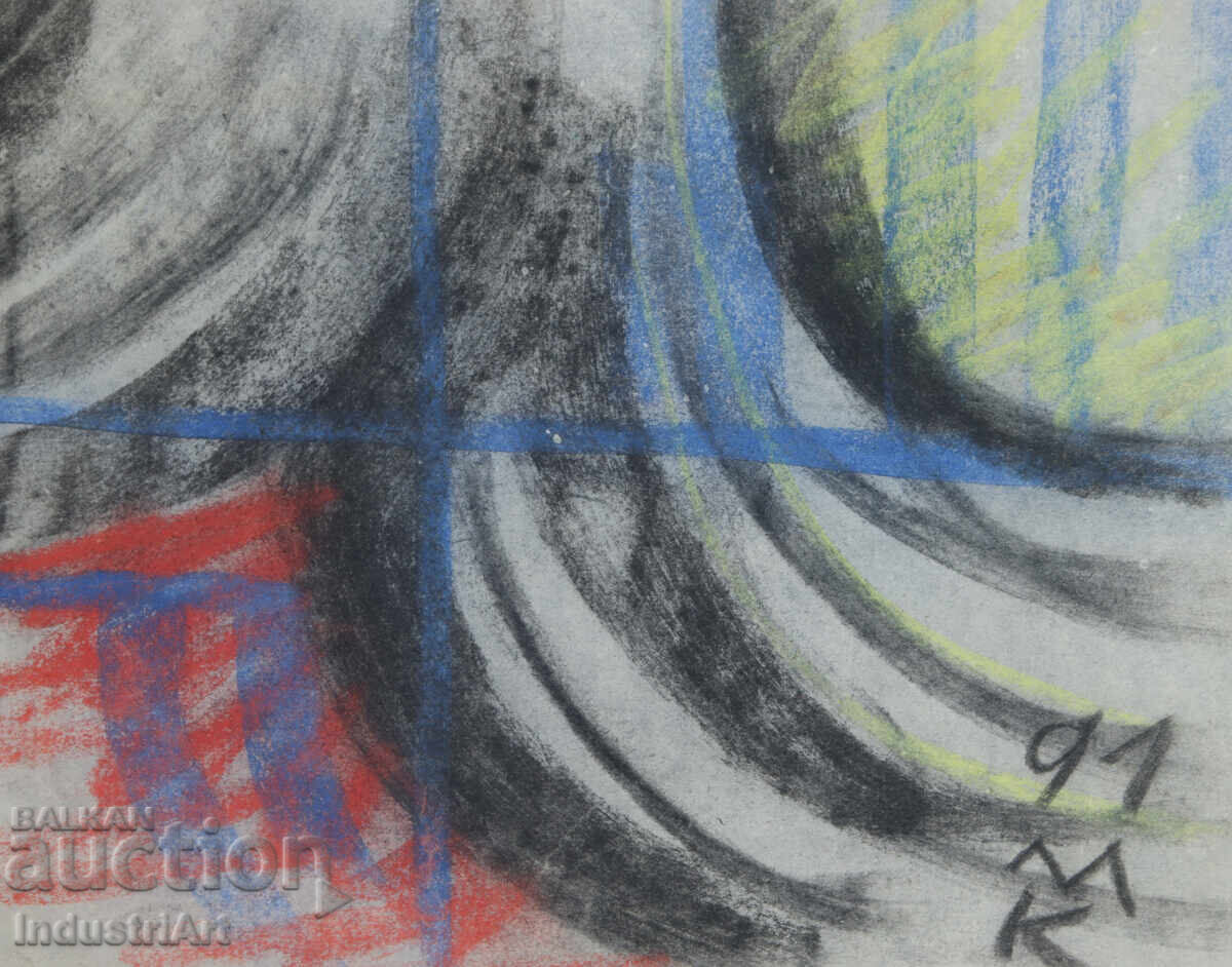 Artă contemporană desen pastel compoziție abstractă - 5 Artă contemporană desen pastel compoziție abstractă - 5