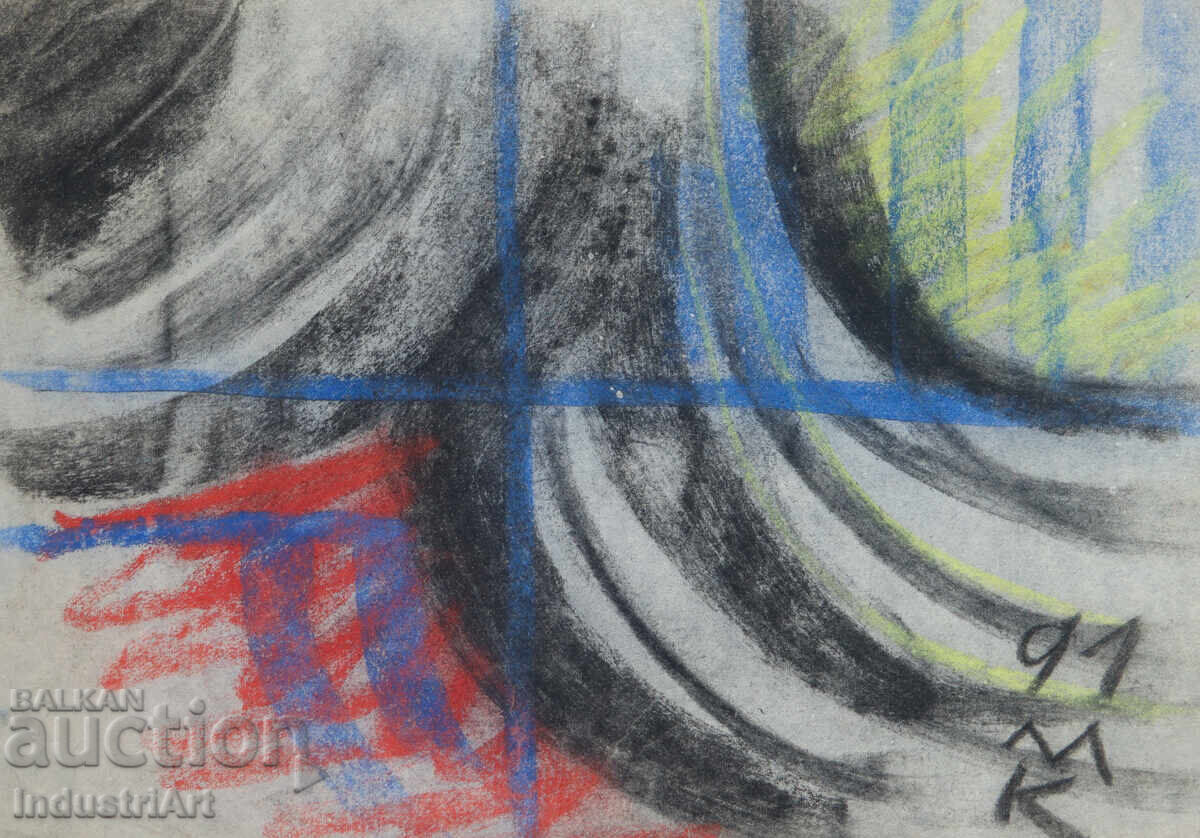 Artă contemporană desen pastel compoziție abstractă Artă contemporană desen pastel compoziție abstractă