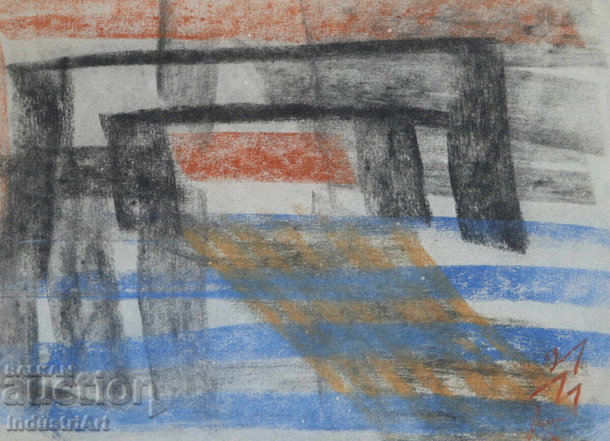 Contemporary art drawing pastel abstract composition with price 100.00 BGN | € 51.13