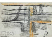 Artă contemporană desen pastel compoziție abstractă