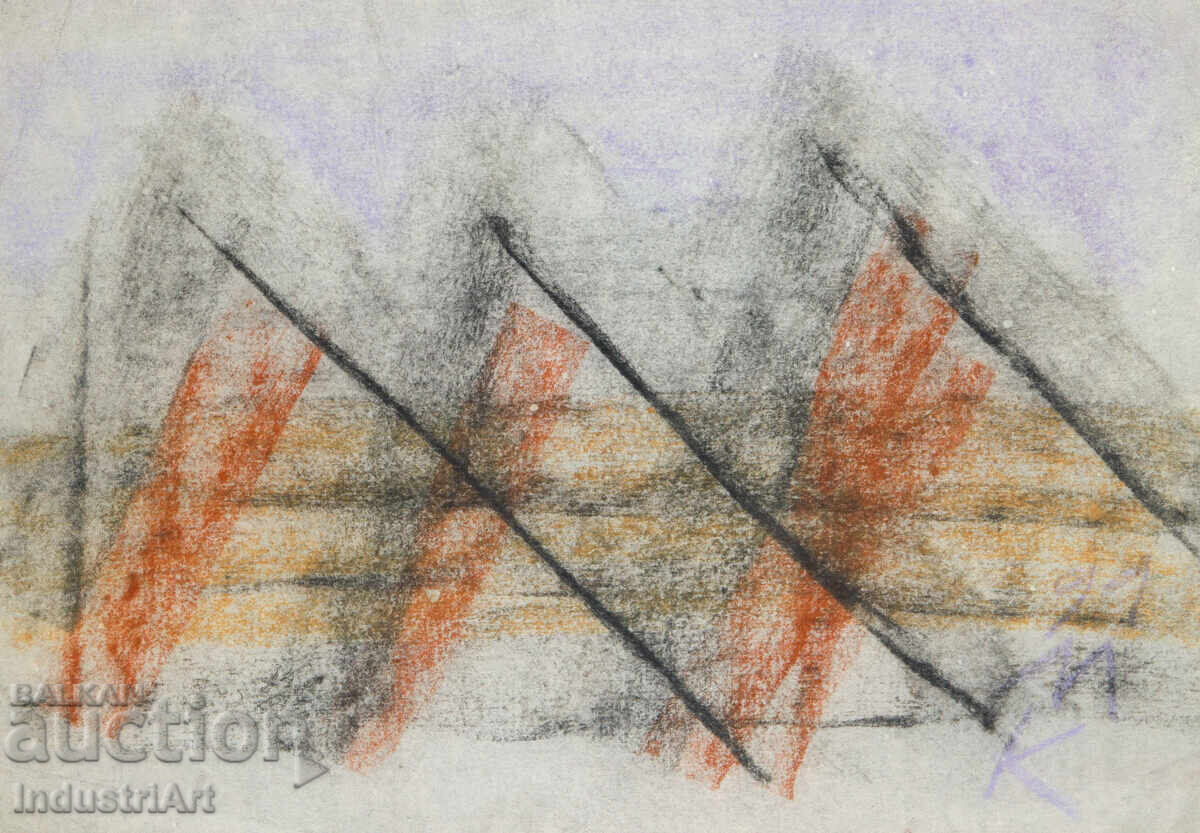 Съвременно изкуство рисунка пастел абстрактна композиция