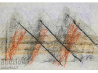 Artă contemporană desen pastel compoziție abstractă