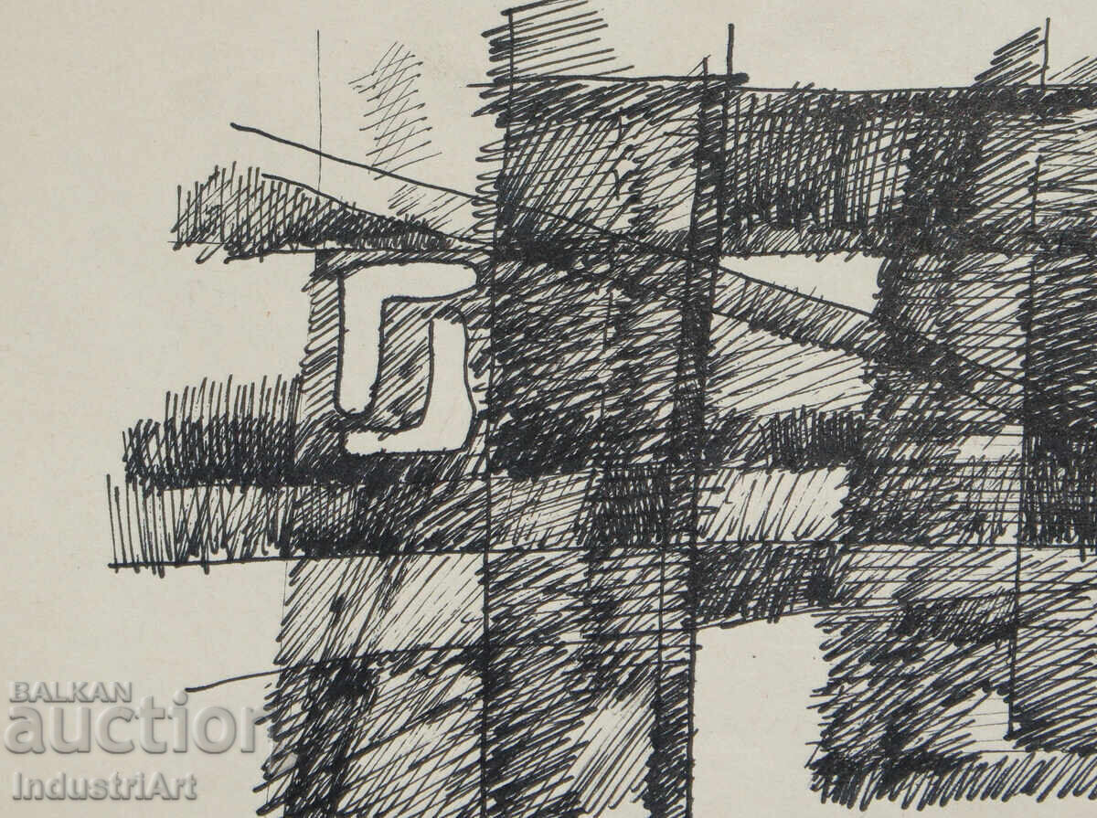 Доставка на Съвременно изкуство рисунка туш абстрактна композиция