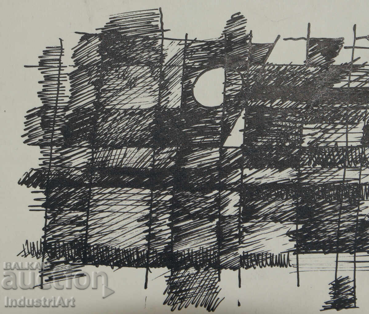 Delivery of Contemporary art drawing ink abstract composition