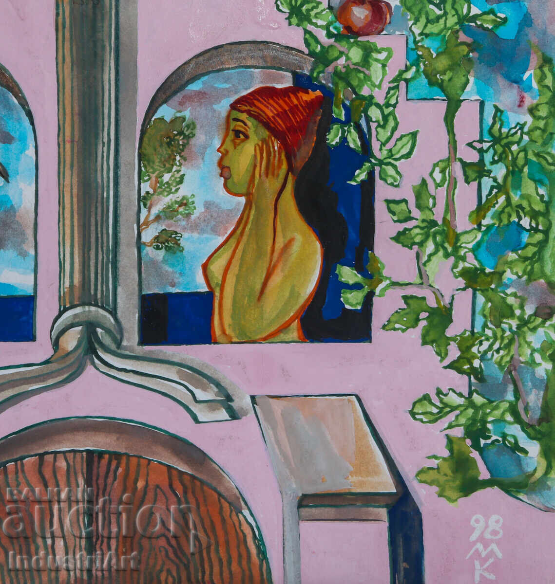 Artă contemporană, tempera Compoziție abstractă - 5