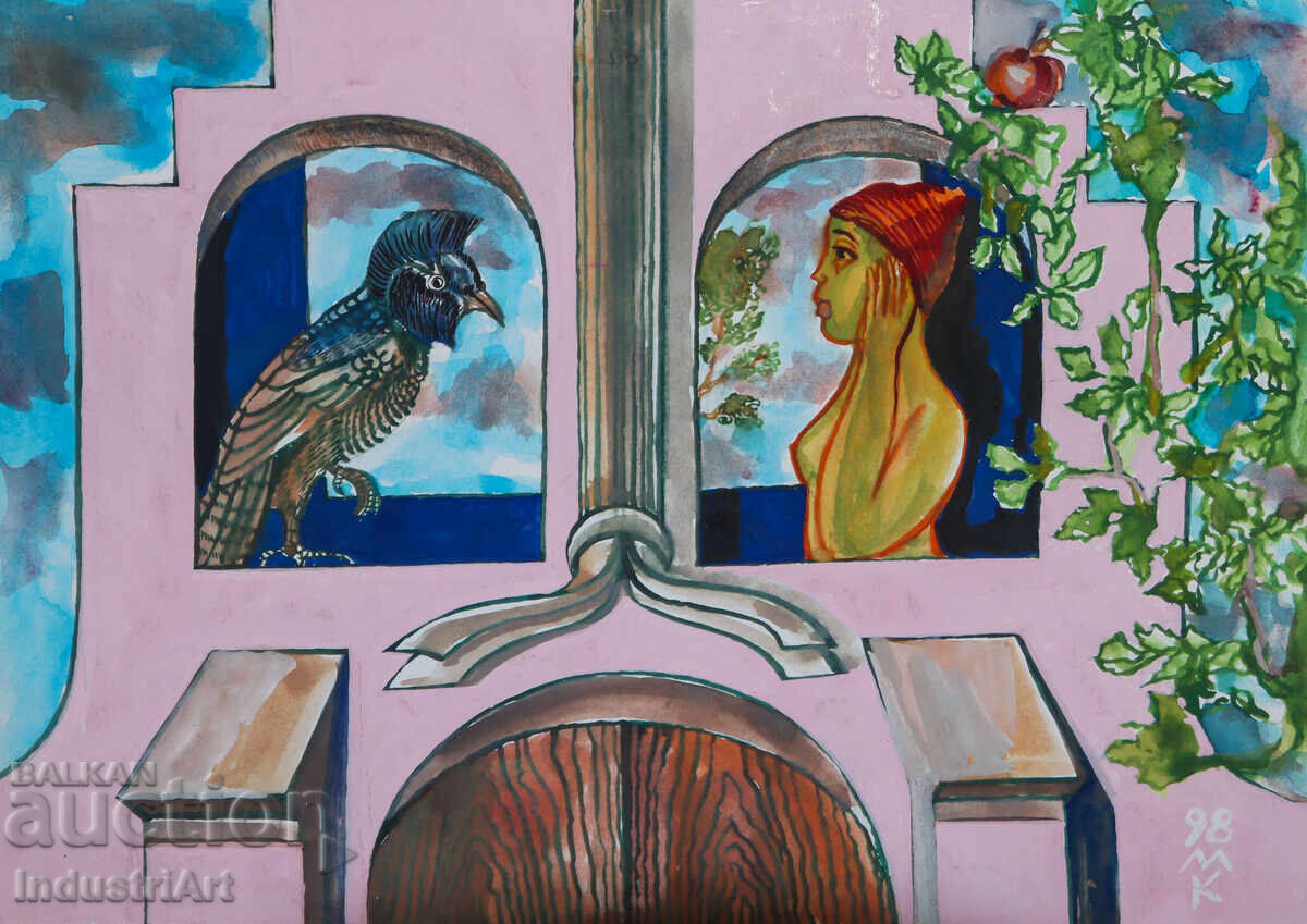 Artă contemporană, tempera Compoziție abstractă