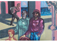 Contemporary Art, Tempera Abstract Composition