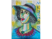 Artă modernă pastel portret abstract