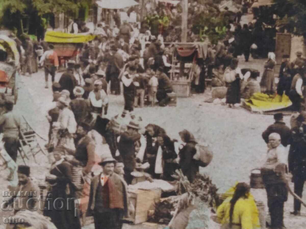 1910 SEVLIEVO, market, "ST. PESHEV" Square, Imperial postal card with price 40.00 BGN | € 20.45 1910 SEVLIEVO, market, "ST. PESHEV" Square, Imperial postal card with price 40.00 BGN | € 20.45
