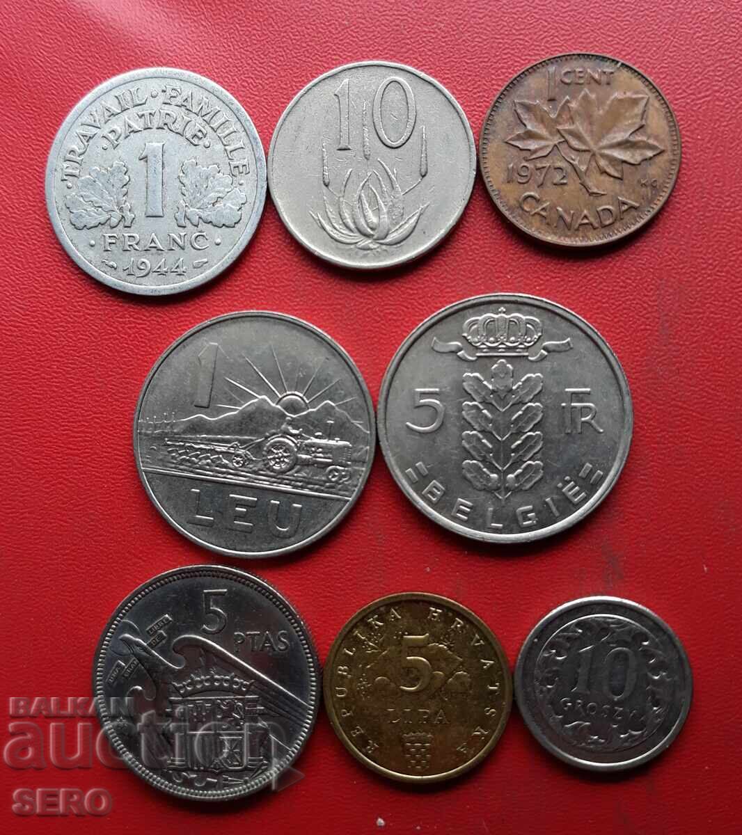 Mixed lot of 8 coins