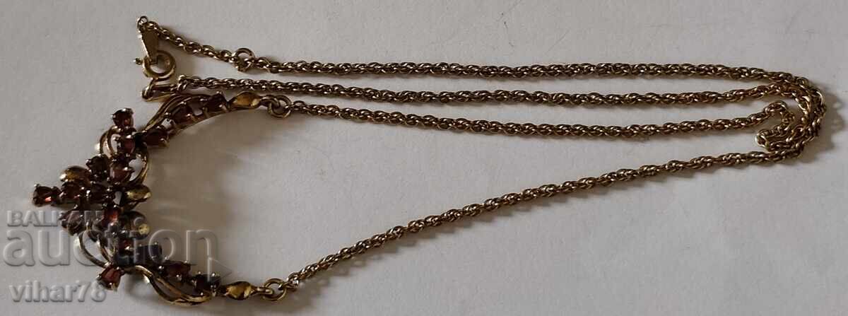 Παράδοση Επιχρυσωμένο ασημένιο κολιέ με γρανάτες