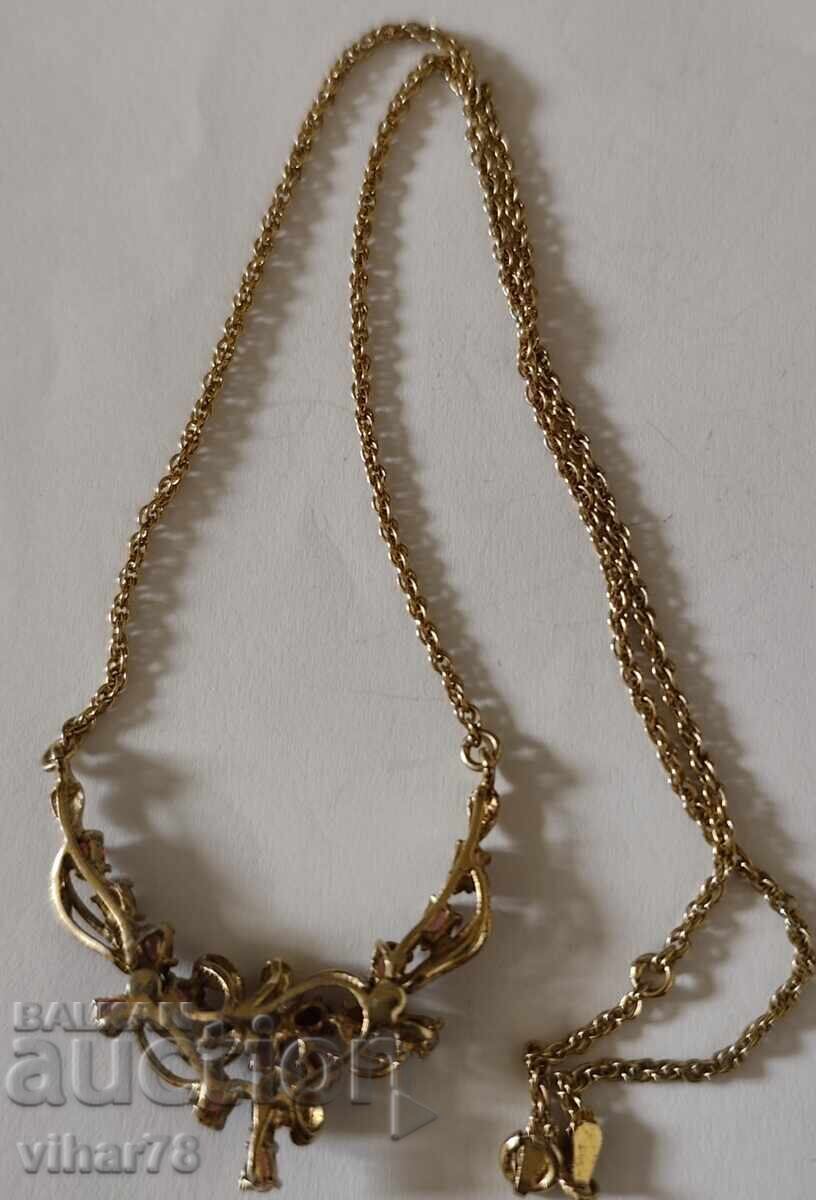 Colier din argint placat cu aur cu granate - 6