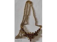 Επιχρυσωμένο ασημένιο κολιέ με γρανάτες