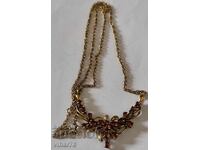 Colier din argint placat cu aur cu granate