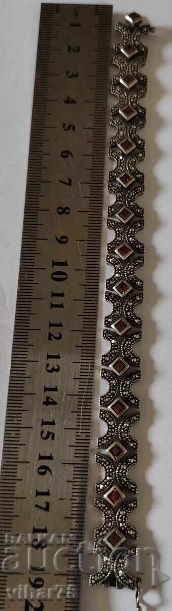 Ασημένιο βραχιόλι με γρανάτη και μαρμαρυγία - 6