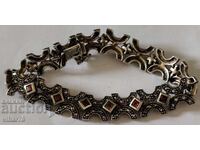 сребърна гривна с гранат и маркизит