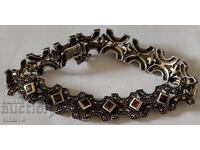 Ασημένιο βραχιόλι με γρανάτη και μαρμαρυγία