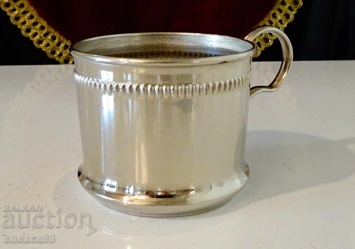 Silver-plated wine, coffee, and tea cups, pearl relief, 4 pcs - 6