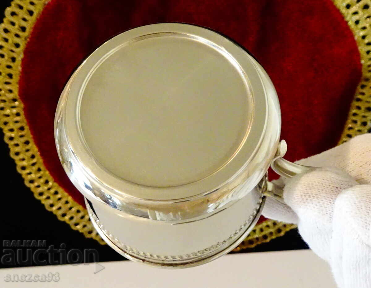 Silver-plated wine, coffee, tea cup, pearl relief - 5