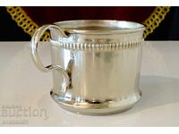 Pahar de argintat pentru vin, cafea, ceai, relief perlat
