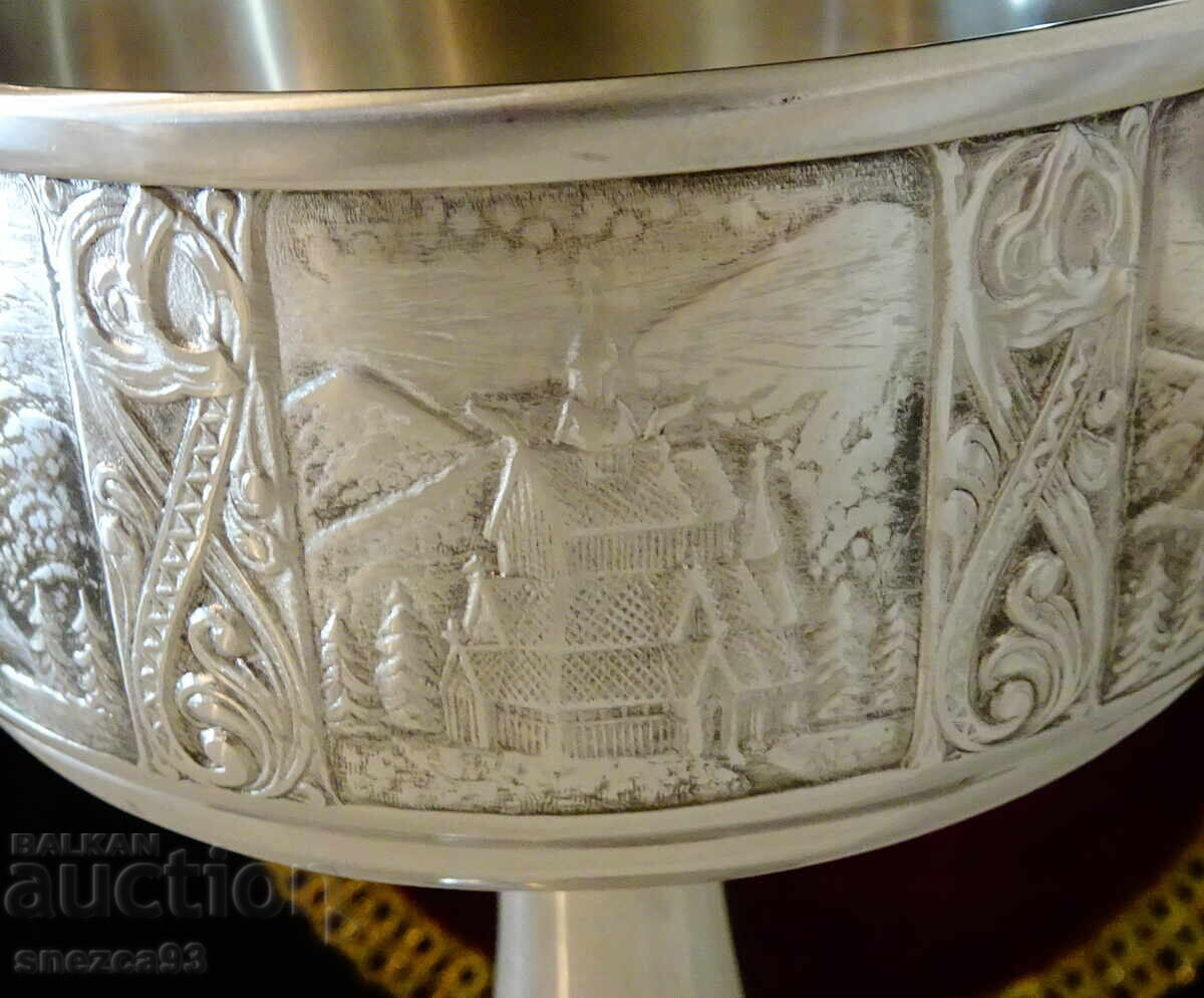 Delivery of Viking pewter wine goblet, cup 18 cm, 500 ml, Dragon