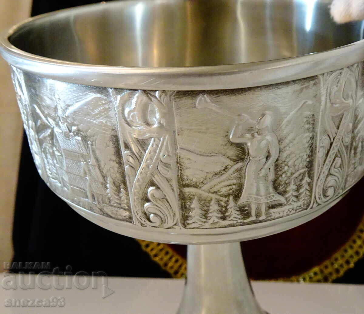 Viking pewter wine goblet, cup 18 cm, 500 ml, Dragon - 5