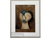 Pictură de Hristo Kotsev - “Autoportret Oboseală” tehnică originală