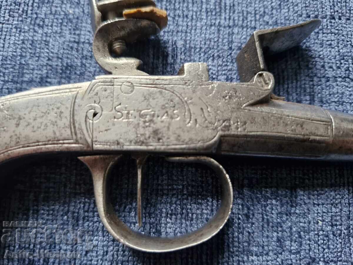 Unique flintlock pistol. "Seglas - London". 1750-1780 - 5 Unique flintlock pistol. "Seglas - London". 1750-1780 - 5