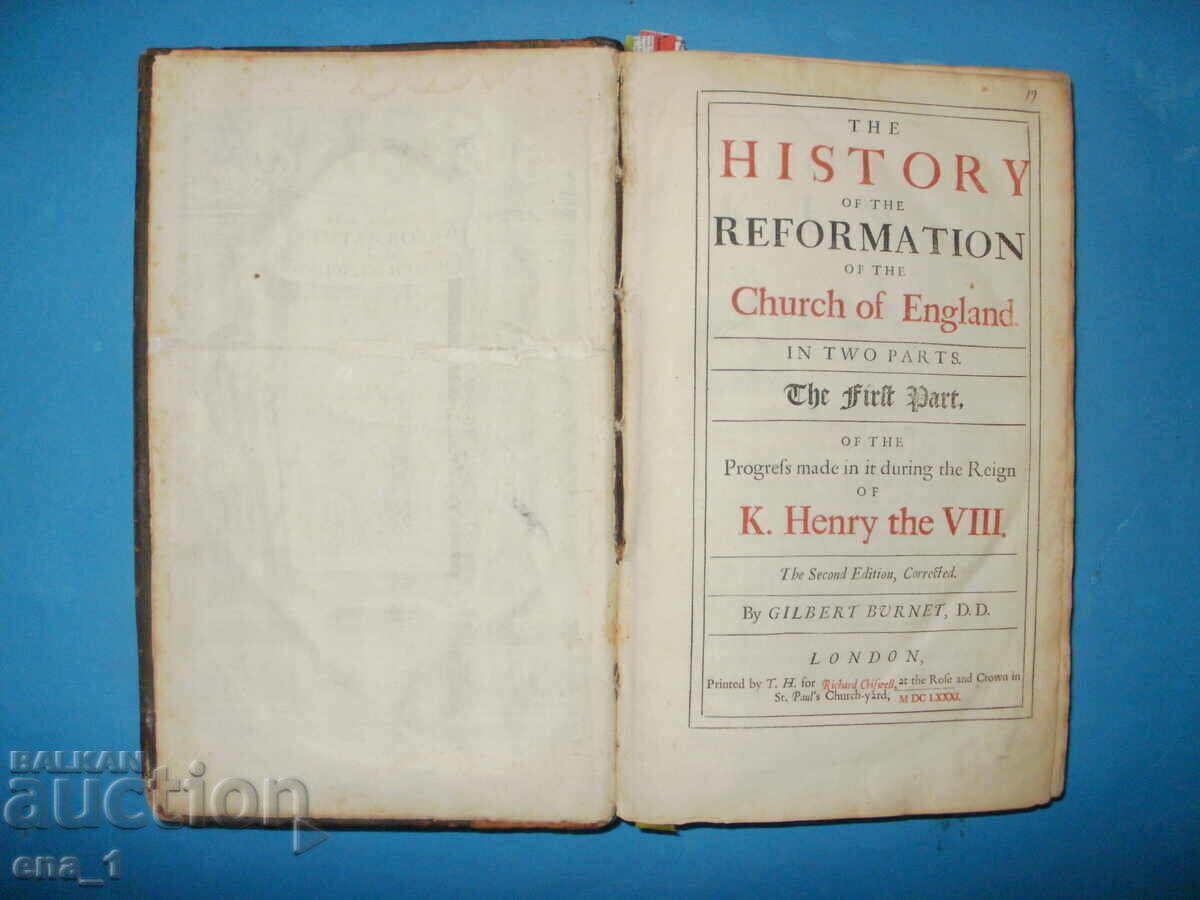 Licitație Istoria Reformei Bisericii Anglicane din 1681 Licitație Istoria Reformei Bisericii Anglicane din 1681