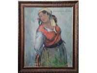 Painting "Gypsy Woman with Milk Bottle", Art. D. Todorov-Zharava (1901-1988)